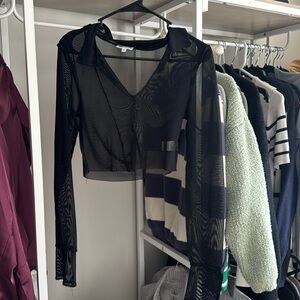 Super down mesh collared shirt